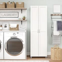 Pemberly Row Modern / Contemporary 24" Utility Cabinet In White -Cymax Sales 2758758 1 L