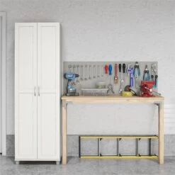 Pemberly Row Modern / Contemporary 24" Utility Cabinet In White -Cymax Sales 2758758 3 L