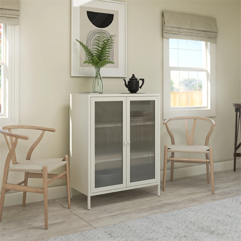 Pemberly Row Modern / Contemporary 2 Door Accent Cabinet In White 2 Pemberly Row Modern / Contemporary 2 Door Accent Cabinet In White - Image 2