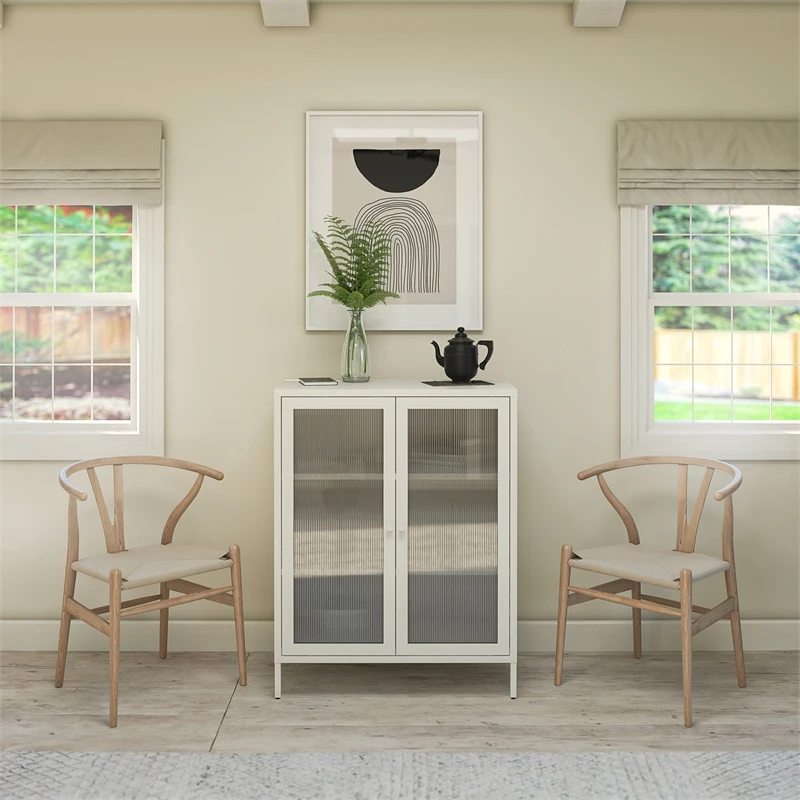 Pemberly Row Modern / Contemporary 2 Door Accent Cabinet In White 3 Pemberly Row Modern / Contemporary 2 Door Accent Cabinet In White - Image 3