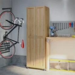 Pemberly Row Modern / Contemporary 24" Utility Cabinet In Natural -Cymax Sales 2758768 3 L