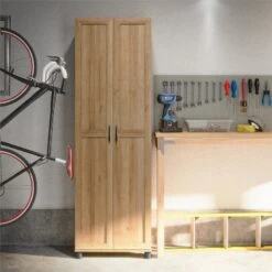 Pemberly Row Modern / Contemporary 24" Utility Cabinet In Natural -Cymax Sales 2758768 4 L