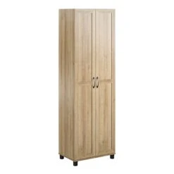 Pemberly Row Modern / Contemporary 24" Utility Cabinet In Natural -Cymax Sales 2758768 6 L