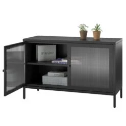 Pemberly Row Modern / Contemporary 2 Door Storage Cabinet In Black -Cymax Sales 2758771 6 L