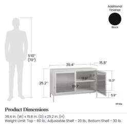 Pemberly Row Modern / Contemporary 2 Door Storage Cabinet In Black -Cymax Sales 2758771 7 L