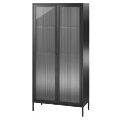 Pemberly Row Modern Tall 2 Door Storage Cabinet In Black Finish -Cymax Sales 2758783 4 L