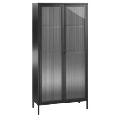 Pemberly Row Modern Tall 2 Door Storage Cabinet In Black Finish -Cymax Sales 2758783 5 L