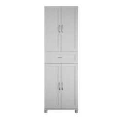 Pemberly Row Modern Storage Cabinet With Drawer In Dove Gray -Cymax Sales 2758790 5 L