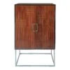 Coaster Borman 2-door Modern Wood Bar Cabinet Wine Storage In Walnut And Black