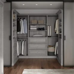 Bestar Versatile U-Shaped Walk-In Engineered Wood Closet Organizer In Gray -Cymax Sales 2766838 1 L