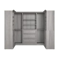 Bestar Versatile U-Shaped Walk-In Engineered Wood Closet Organizer In Gray -Cymax Sales 2766838 2 L