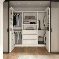 Bestar Versatile U-Shaped Walk-In Engineered Wood Closet Organizer In White -Cymax Sales 2766839 1 L