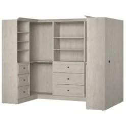 Bestar Versatile U-Shaped Walk-In Engineered Wood Closet Organizer In White