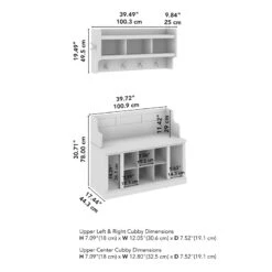 Woodland 40W Entryway Bench With Wall Shelf In White Maple - Engineered Wood -Cymax Sales 2767994 4 L