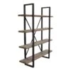 73 Inch Modern Standing Shelf Industrial Style 4 Tier Rustic Oak Brown