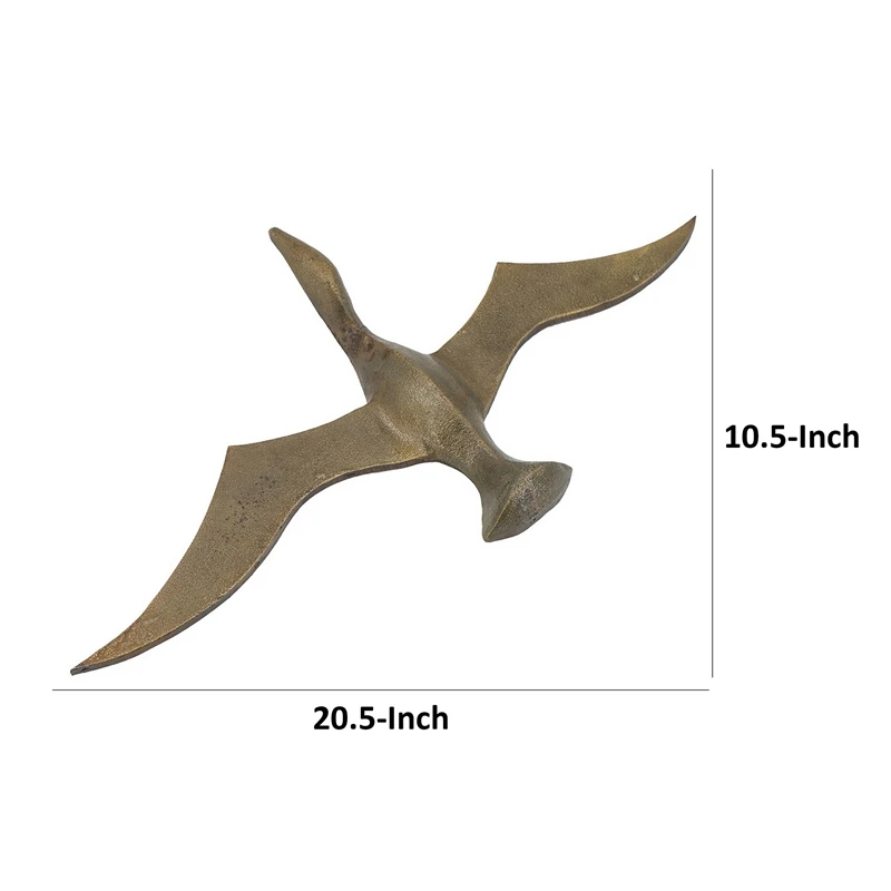 Riso 21 Inch Flying Bird Wall Decoration Aluminum Textured Brown Surface 3 Riso 21 Inch Flying Bird Wall Decoration Aluminum Textured Brown Surface - Image 3