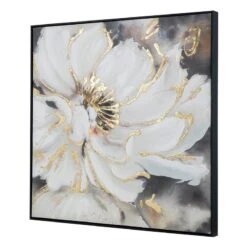 36 X 36 Inch Framed Wall Art Floral Oil Painting On Canvas White Gold 9 36 X 36 Inch Framed Wall Art Floral Oil Painting On Canvas White Gold -Cymax Sales 2769949 2 L