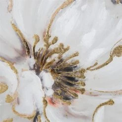 36 X 36 Inch Framed Wall Art Floral Oil Painting On Canvas White Gold 8 36 X 36 Inch Framed Wall Art Floral Oil Painting On Canvas White Gold -Cymax Sales 2769949 3 L