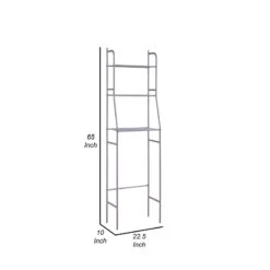 Rid 65 Inch Bath Etagere Over The Toilet Storage 3 Shelves Metal Silver 9 Rid 65 Inch Bath Etagere Over The Toilet Storage 3 Shelves Metal Silver -Cymax Sales 2770038 4 L