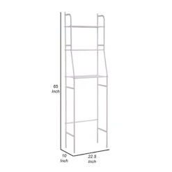 Rid 65 Inch Bath Etagere Over The Toilet Storage 3 Shelves Metal White 8 Rid 65 Inch Bath Etagere Over The Toilet Storage 3 Shelves Metal White -Cymax Sales 2770039 4 L