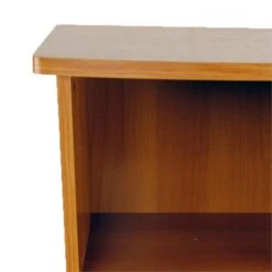 29 Inch Chairside Table With 1 Storage Cabinet 1 Open Shelf Light Cherry -Cymax Sales 2770043 2 L