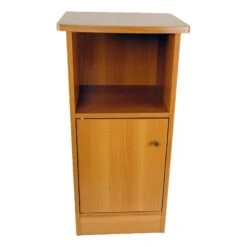29 Inch Chairside Table With 1 Storage Cabinet 1 Open Shelf Light Cherry