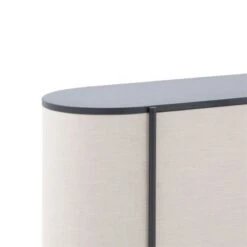 Cid 59 Inch Sideboard Buffet Cabinet 2 Doors Fabric Upholstered Beige -Cymax Sales 2770129 1 L