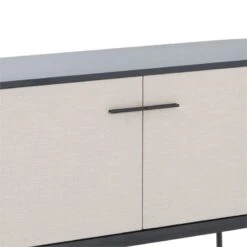 Cid 59 Inch Sideboard Buffet Cabinet 2 Doors Fabric Upholstered Beige -Cymax Sales 2770129 3 L