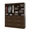 Pemberly Row Contemporary 72" 2 Piece 6-Drawer Storage Unit In Chocolate
