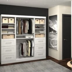 Pemberly Row Contemporary 86" 3 Piece 6-Drawer Storage Unit In White -Cymax Sales 2773519 L