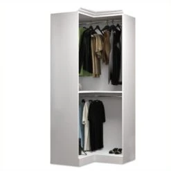 Pemberly Row 36"W Corner Engineered Wood Closet Organizer In White -Cymax Sales 2773521 L