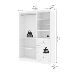 Pemberly Row 61"W Engineered Wood Closet Organizer System In White -Cymax Sales 2773522 28 L