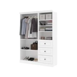 Pemberly Row 61"W Engineered Wood Closet Organizer System In White -Cymax Sales 2773522 6 L