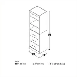 Pemberly Row 2-Door Engineered Wood Storage Unit With 3 Drawers In White -Cymax Sales 2773524 2 L