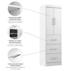 Pemberly Row 2-Door Engineered Wood Storage Unit With 3 Drawers In White -Cymax Sales 2773524 6 L