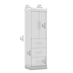Pemberly Row 2-Door Engineered Wood Storage Unit With 3 Drawers In White -Cymax Sales 2773524 7 L