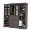 Pemberly Row Contemporary 86" Storage Kit In Bark Gray Finish