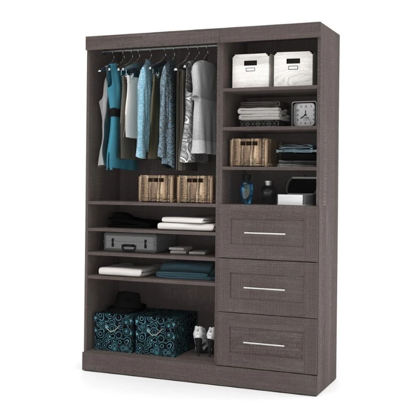 Pemberly Row Contemporary 61" Classic Storage Kit In Bark Gray 1 Pemberly Row Contemporary 61" Classic Storage Kit In Bark Gray
