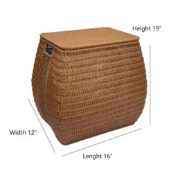 ELE Light & Decor Wicker / Rattan Laundry Basket With Lid In Brown -Cymax Sales 2776785 10 L