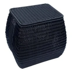 ELE Light & Decor Wicker / Rattan Laundry Basket With Handles In Black