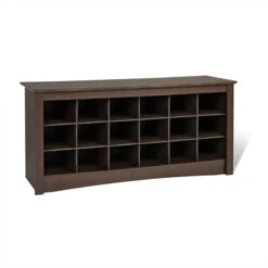 Prepac 18 Cubby Shoe Storage Bench In Drifted Gray -Cymax Sales 387659 1 L