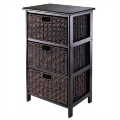 Winsome Omaha Storage Rack With 2 Foldable Baskets In Black -Cymax Sales 456633 L