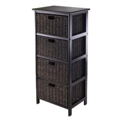 Winsome Omaha Storage Rack With 2 Foldable Baskets In Black -Cymax Sales 456660 1 L