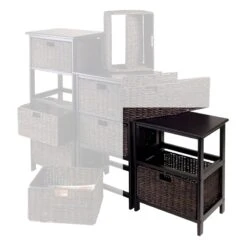 Winsome Omaha Storage Rack With 2 Foldable Baskets In Black -Cymax Sales 461263 7 L