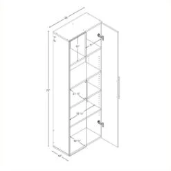 Prepac HangUps 24" Large Wall Mounted Garage Cabinet In White -Cymax Sales 485038 2 L 1