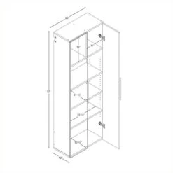 Prepac HangUps 24" Large Storage Cabinet In Light Grey Laminate -Cymax Sales 485038 2 L