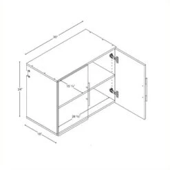Prepac HangUps 30" Upper Storage Cabinet In Light Grey Laminate 22 Prepac HangUps 30" Upper Storage Cabinet In Light Grey Laminate -Cymax Sales 485042 3 L 1