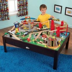 KidKraft Airport Express Train Set And Table In Espresso -Cymax Sales 495208 1 L