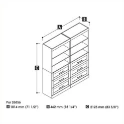 Bestar Pur 72" Storage Kit In Bark Gray -Cymax Sales 501517 1 L