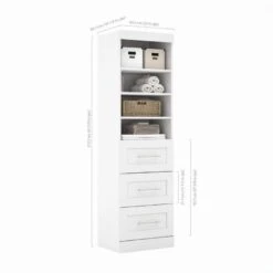Bestar Pur 25" Storage Unit With 3-Drawer Set In Bark Gray -Cymax Sales 501524 2 L